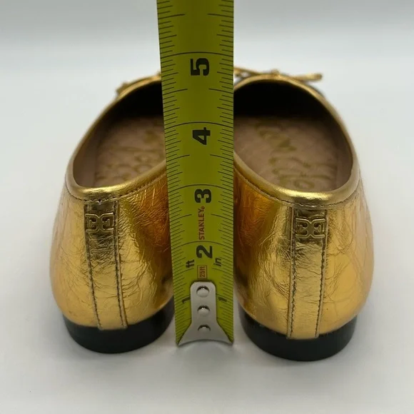 Sam Edelman Marley Gold & Black Cap Toe Ballet Flats Women’s Size 8M Leather NIB - Picture 8 of 10